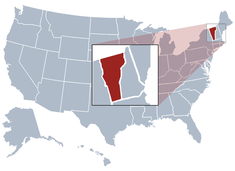 USA States Covered by Ovid Media Group- Vermont